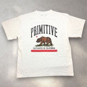 Primitive Skateboarding Cultivated In California Bear T-Shirt White Large Mens